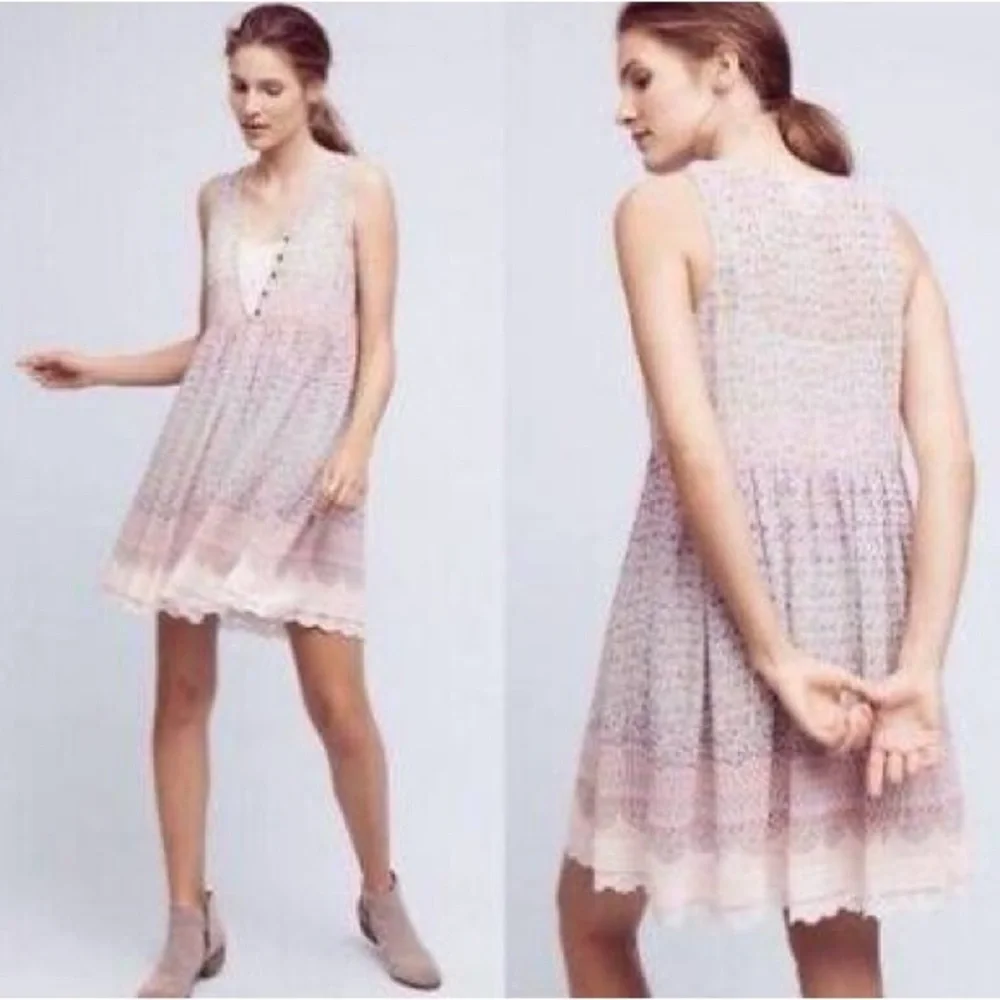 Anthropologie Maeve Violetta Sheer Floral Sleeveless Summer Dress - Picture 2 of 16